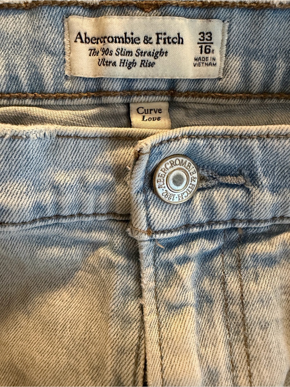 Abercrombie & Fitch Light Wash Men’s Slim Straight Jeans